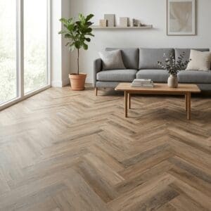 Estelle Oak luxury vinyl flooring room interior - photorealistic room shot