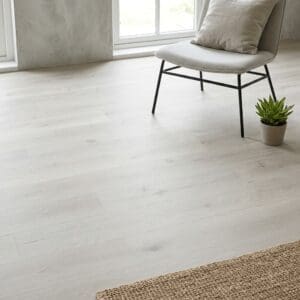 Evesham Oak luxury vinyl flooring detailed view - photorealistic room shot