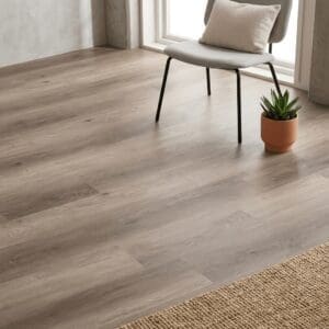 Farncombe Oak luxury vinyl flooring detailed view - photorealistic room shot