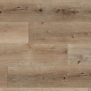 Close up of GF SPC Daylesford Oak wood effect planks showing natural grain and knots