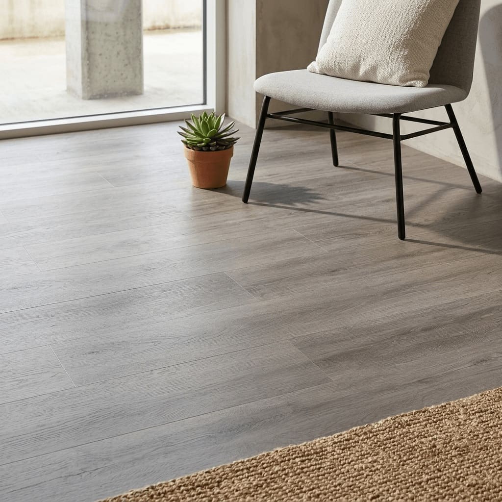 Kingham Oak luxury vinyl flooring detailed view - photorealistic room shot