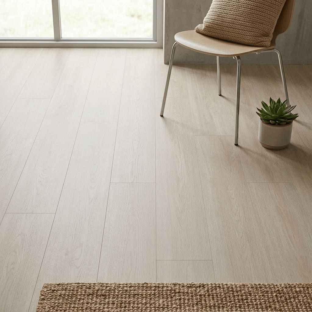 Norton Oak luxury vinyl flooring detailed view - photorealistic room shot