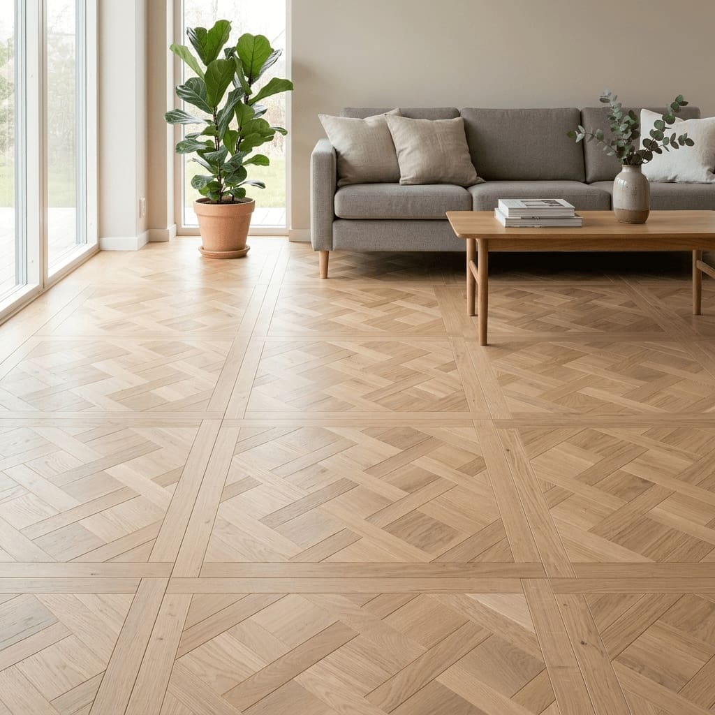 Peckforton Oak Versailles engineered oak flooring room interior - photorealistic room shot