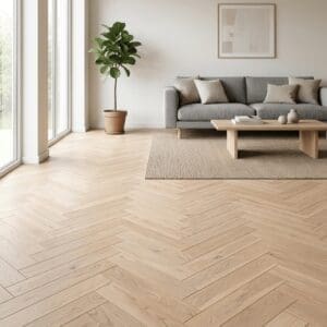 Prestbury Oak Herringbone engineered oak flooring room interior - photorealistic room shot