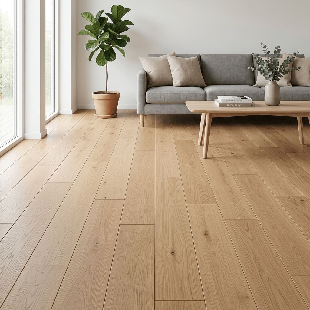 Roodee Oak engineered oak flooring room interior - photorealistic room shot