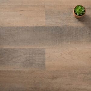 Stow Oak luxury vinyl flooring close-up texture - photorealistic room shot
