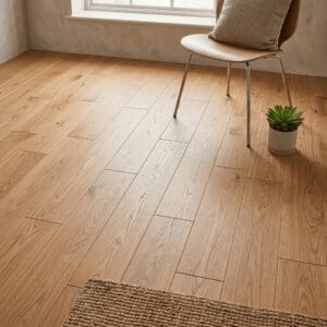 Tatton Park Oak engineered oak flooring detailed view - photorealistic room shot