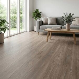 Thyme Oak luxury vinyl flooring room interior - photorealistic room shot