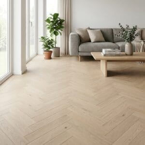 Westminster Park Oak Herringbone engineered oak flooring room interior - photorealistic room shot