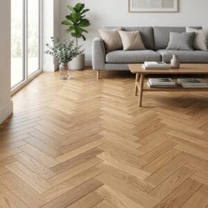 Wrenbury Oak Herringbone engineered oak flooring room interior - photorealistic room shot