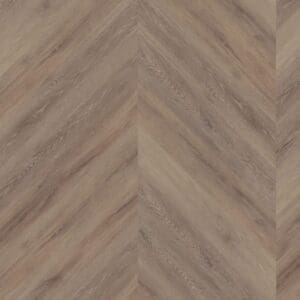 Cerused Oak Dark Natural Chevron luxury vinyl flooring sample showing the wood grain and pattern orientation