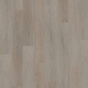 Close up of English Oak Greige luxury vinyl planks showing vertical wood grain pattern