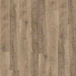 A top down view of Authentic Oak Natural luxury vinyl planks showing realistic wood grain and knots.