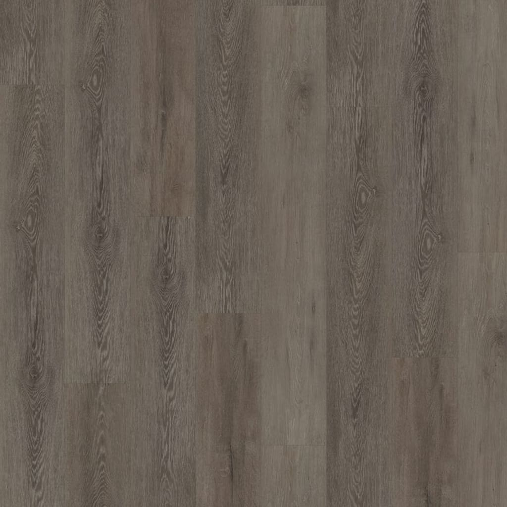 Detailed overhead view of Cerused Oak Dark Brown vinyl planks
