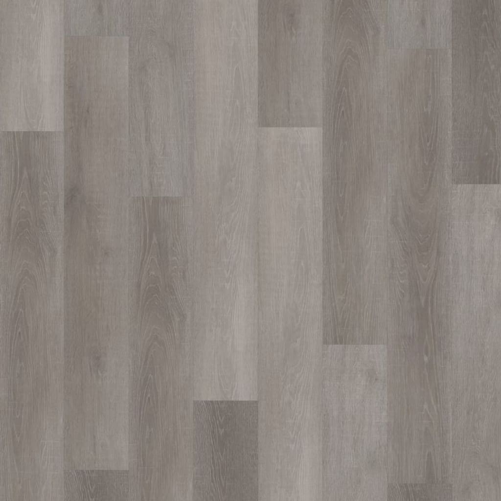 A top down view of Flemish Oak Grey vinyl planks showing the natural wood grain and grey tones.