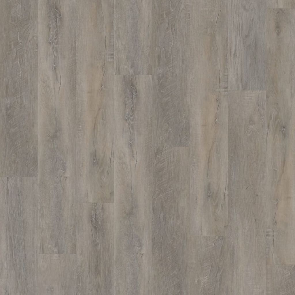 One Flor Workshop 55 Old Oak Greige vinyl flooring sample showing vertical wood grain pattern