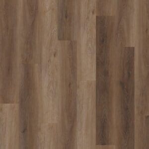 Close up view of One Flor Workshop 55 Walnut Natural vinyl planks showing wood grain detail