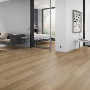 Spacious living area with Prestige Oak Light Amber luxury vinyl planks