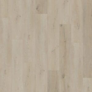 Close up of Prestige Oak White vinyl planks showing light wood grain texture