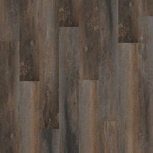 Smoked Pine Brown luxury vinyl flooring sample showing vertical wood grain pattern