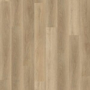 A top down view of Soft Oak Natural luxury vinyl planks showing vertical wood grain patterns