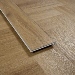 Side profile of an Abingdon Artisan Click Chestnut plank showing the click system