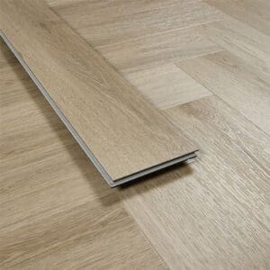 Close up of a single Artisan Click Smoky Oak plank showing the click joining profile