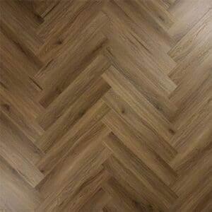 Abingdon Artisan Dryback Antique Walnut flooring laid in a herringbone pattern