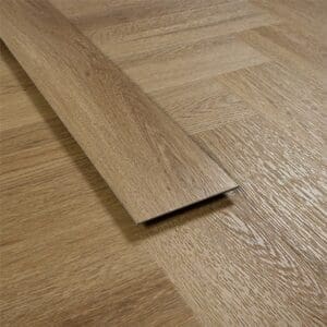 Side profile of an Abingdon Artisan Dryback Chestnut plank showing thickness