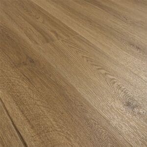 Perspective view of installed Abingdon Eminence Click Chestnut flooring planks