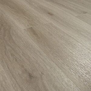Angled perspective of installed Urban Grey flooring showing the plank layout