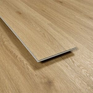 Angled view of a Weathered Cedar plank showing the click joining profile