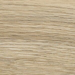 Macro shot of the realistic oak grain and surface finish of the Smoky Oak vinyl tile.