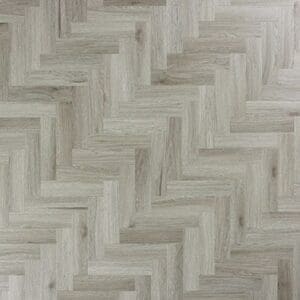 Abingdon Mosaic Urban Grey luxury vinyl flooring in a herringbone pattern