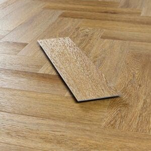 A single plank of Abingdon Tapestry Brushed Oak showing the wood grain detail
