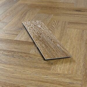 A single plank of Abingdon Tapestry Chestnut showing the wood grain detail against the installed floor