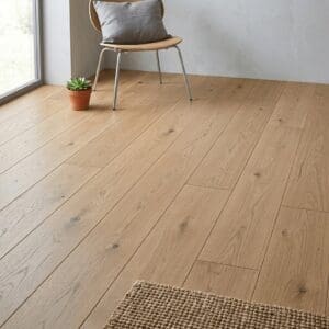 Ardverikie Oak engineered oak flooring detailed view - photorealistic room shot