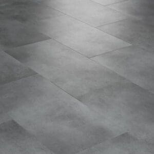 An angled perspective of the Atlantic Slate flooring tiles installed in a large area.