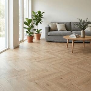 Devonshire Oak Parquet engineered oak flooring room interior - photorealistic room shot