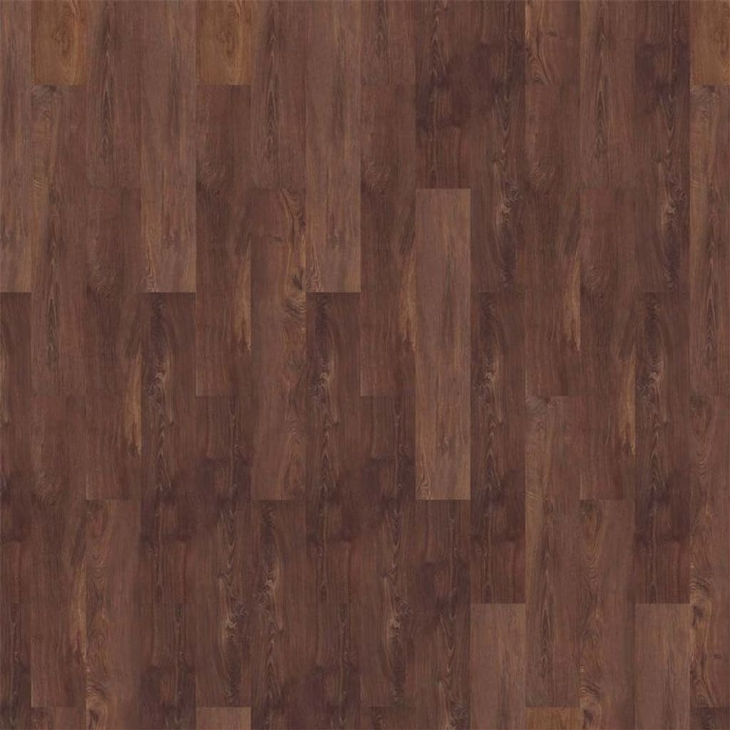Full layout of Harvey Maria Burgundy Oak planks showing colour variation