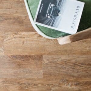 Harvey Maria English Oak Plank installed in a traditional hallway with antique furniture