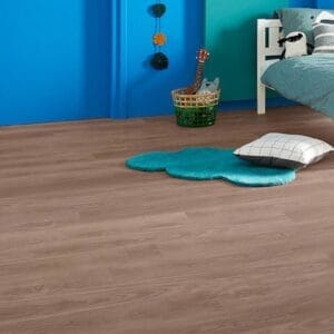 Harvey Maria French Oak flooring installed in a vibrant blue children's bedroom