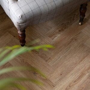 Square swatch sample of Mulberry Parquet wood effect