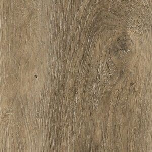 Harvey Maria Oast Plank luxury vinyl flooring in a modern bathroom with a white freestanding tub