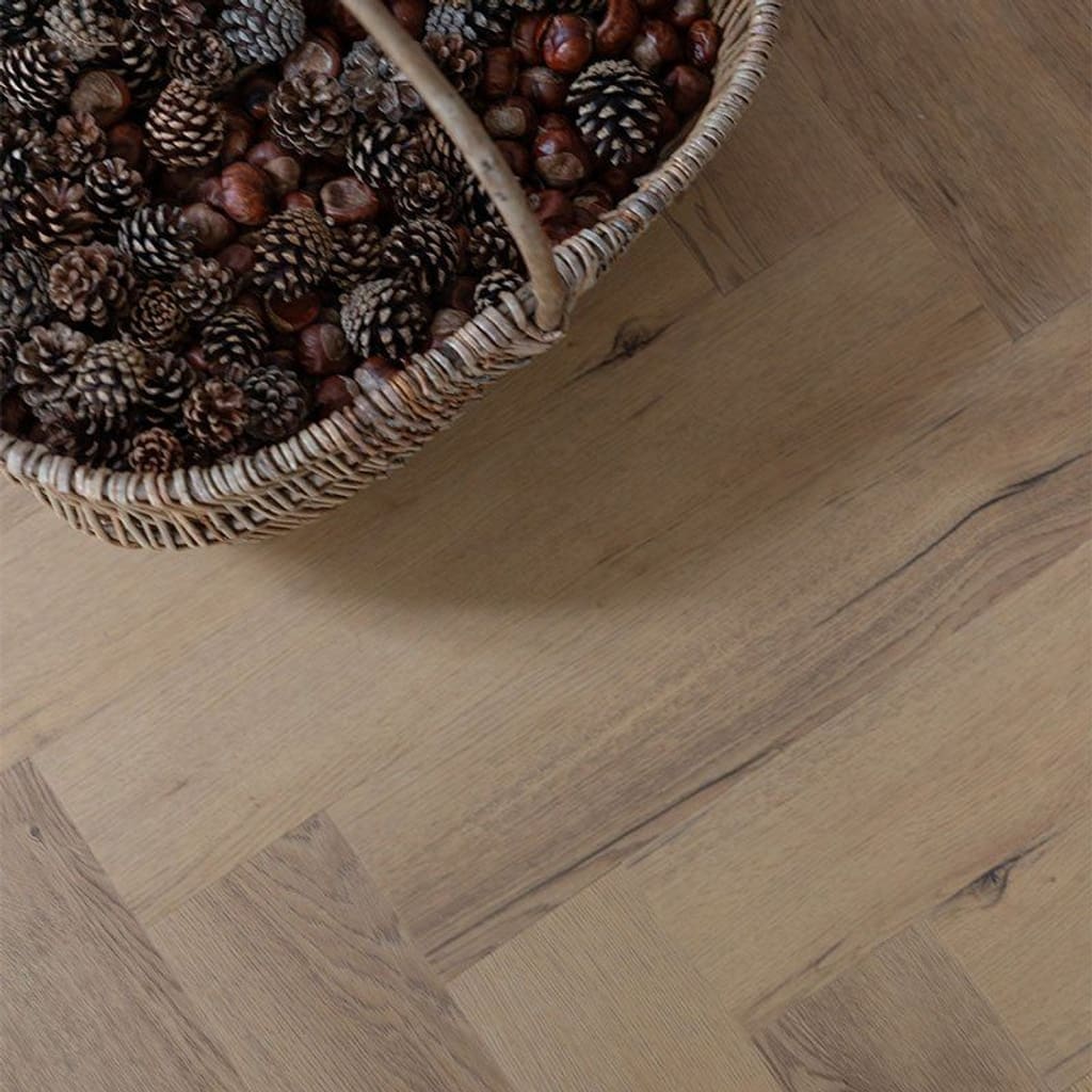 Detailed texture shot of Rowan Herringbone wood effect surface