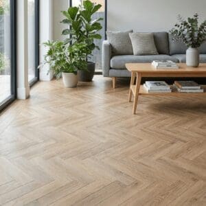Inverlochy Oak Parquet engineered oak flooring room interior - photorealistic room shot