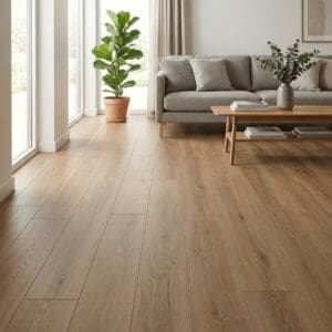 Inverlochy Oak engineered oak flooring room interior - photorealistic room shot