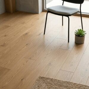 Lomond Oak engineered oak flooring detailed view - photorealistic room shot
