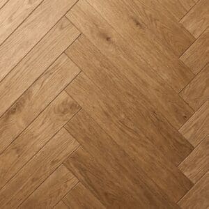 Lomond Oak Parquet engineered oak flooring close-up texture - photorealistic room shot