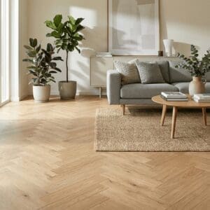 Lomond Oak Parquet engineered oak flooring room interior - photorealistic room shot